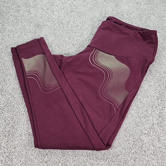 Adidas Women's Plus Size 2XL Holiday GFX Training Tights Victory Crimson - Picture 1 of 7